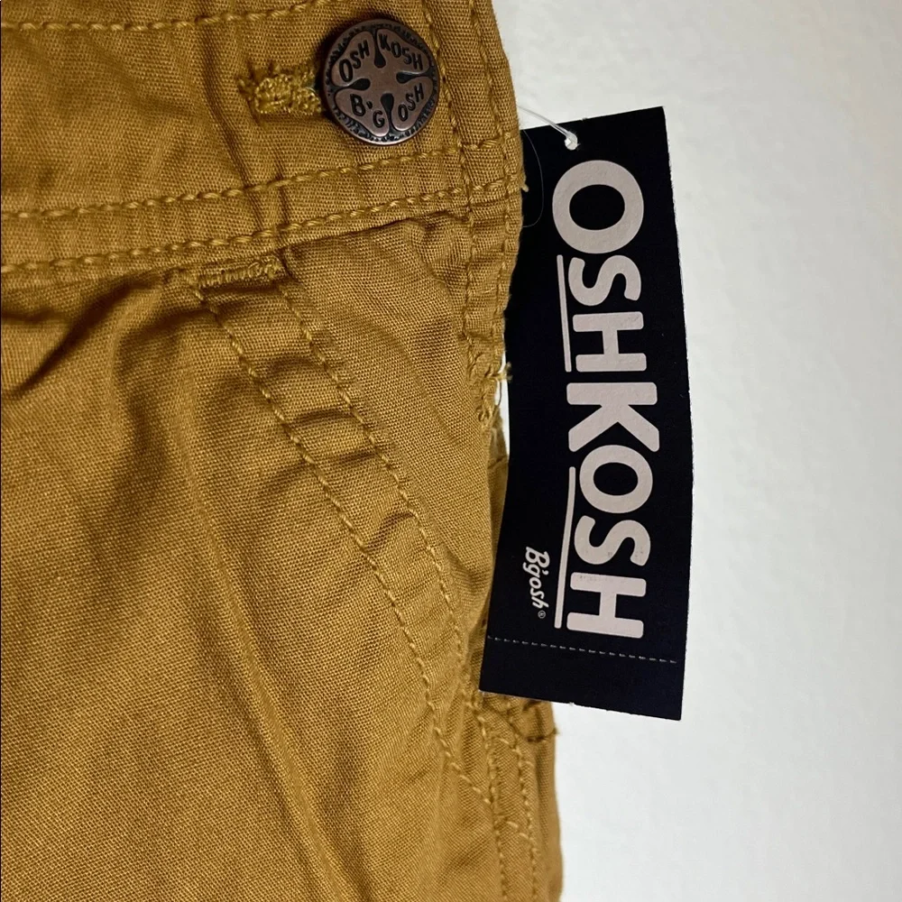 OshKosh B'gosh Toddler Lightweight Canvas Overalls Khaki 4T NWT